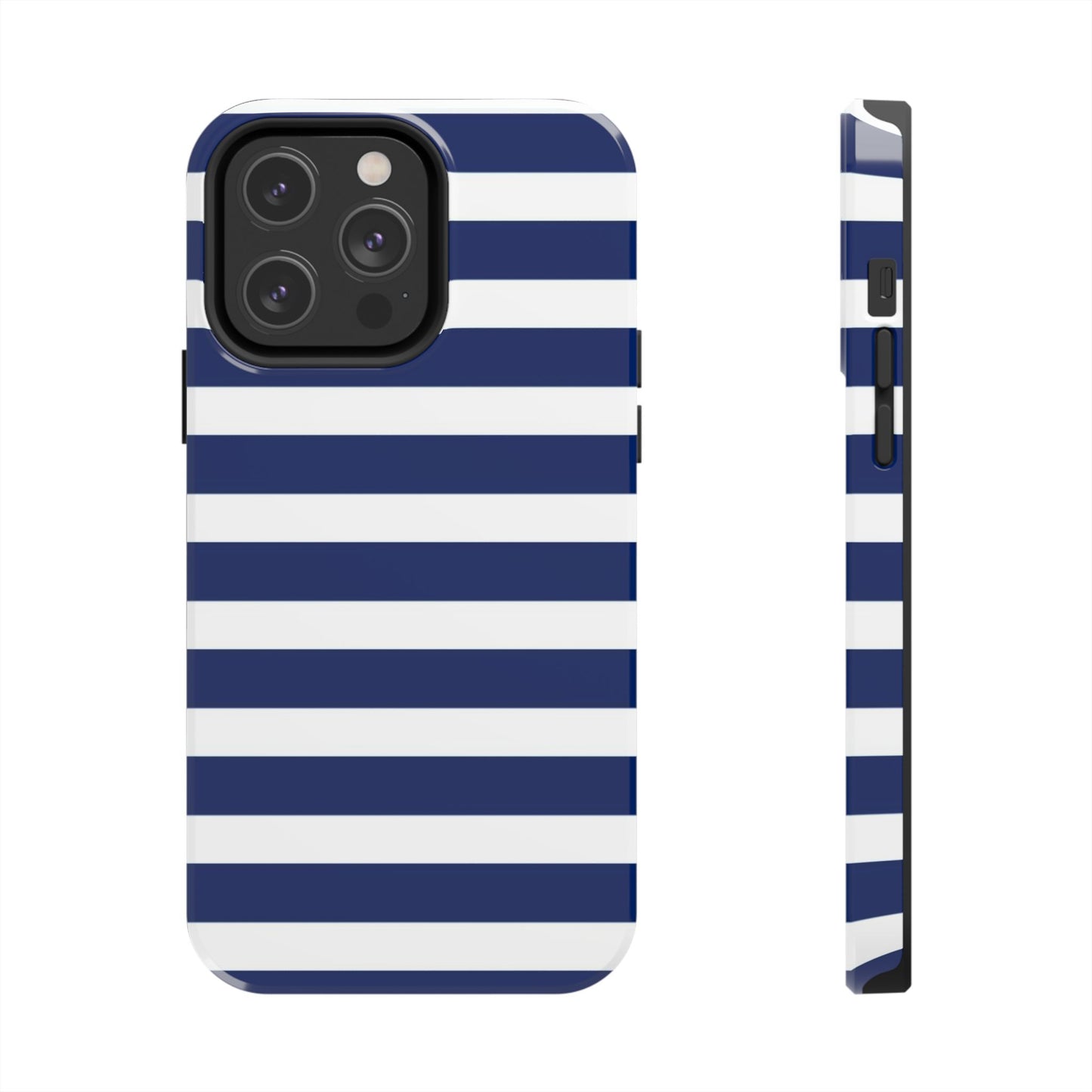 Navy White Striped