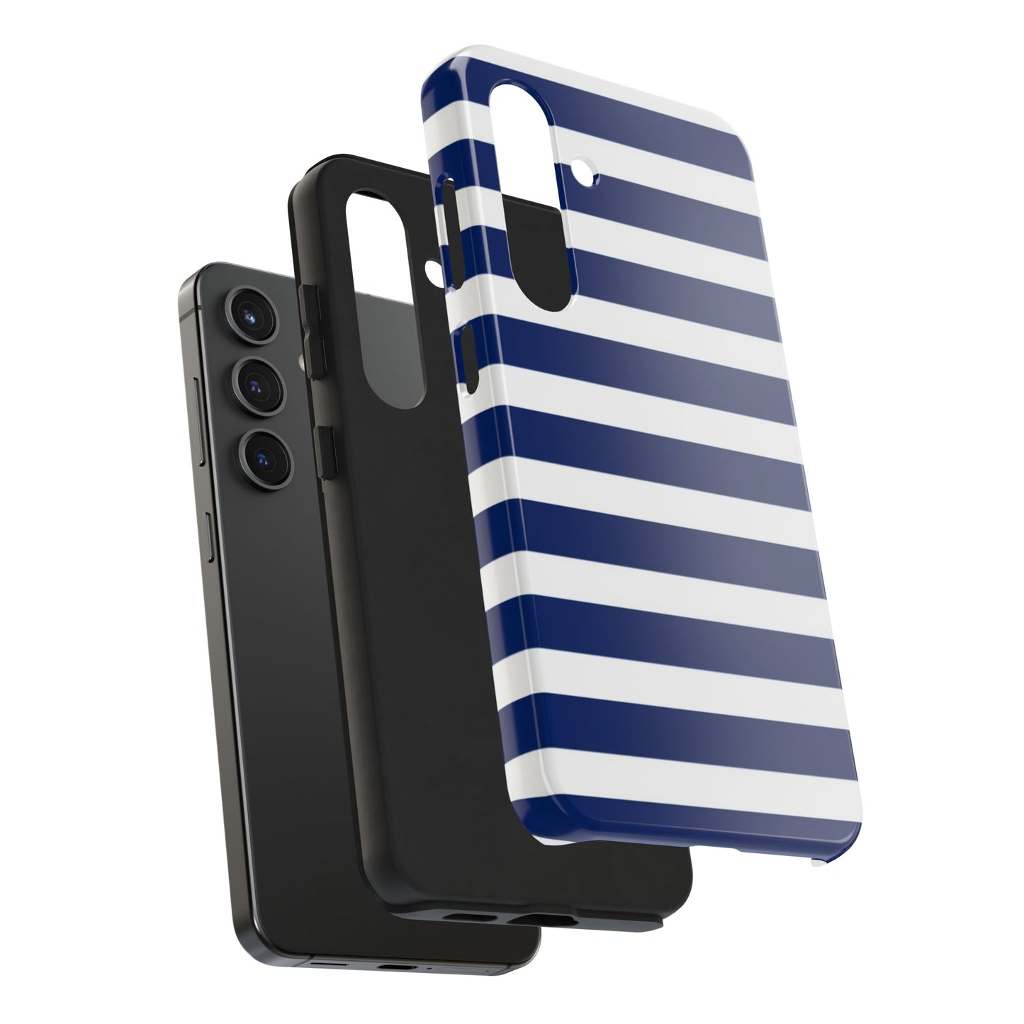Navy White Striped