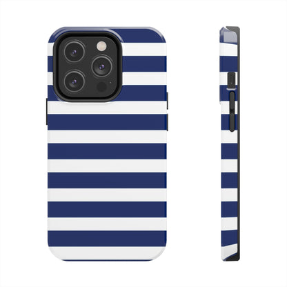 Navy White Striped