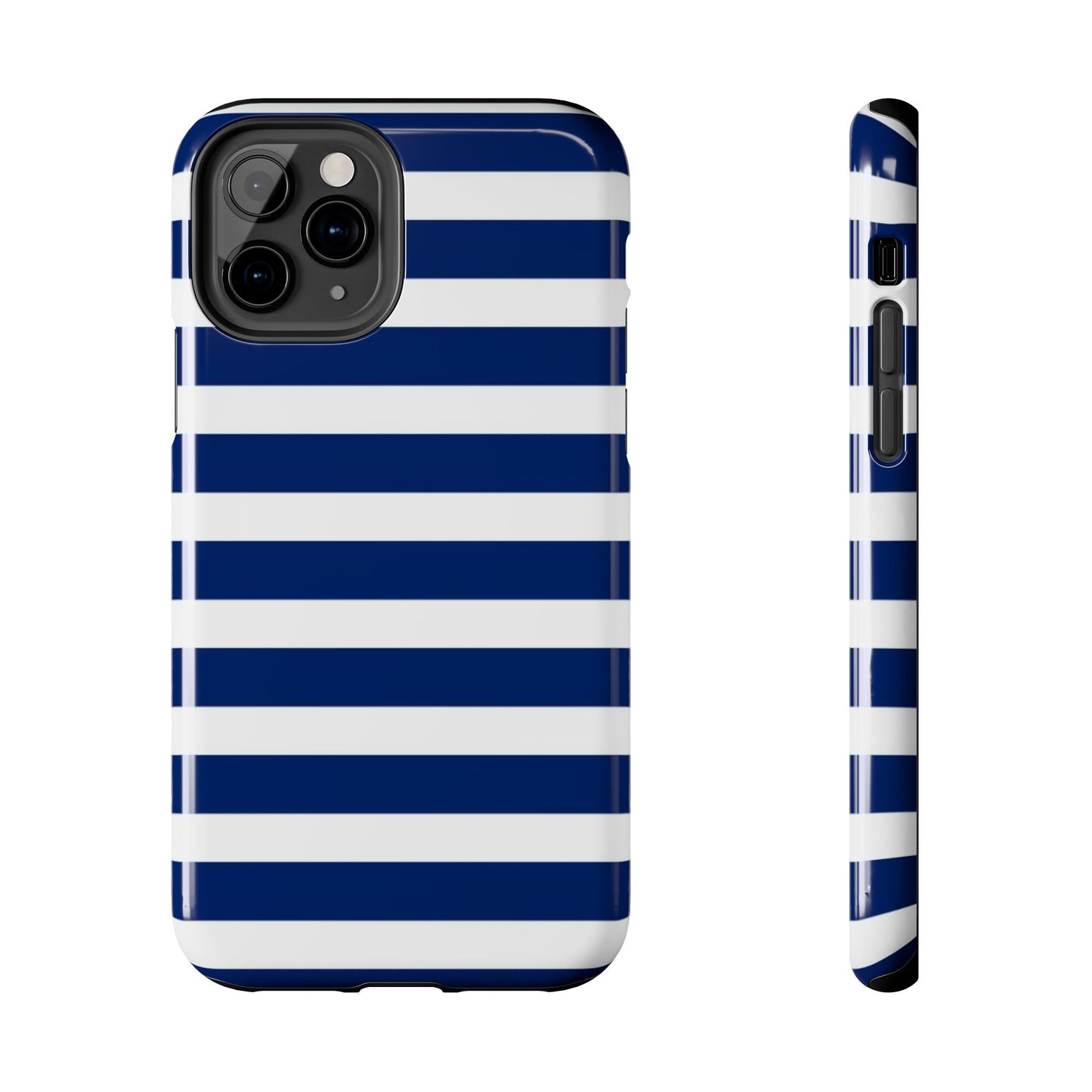 Navy White Striped