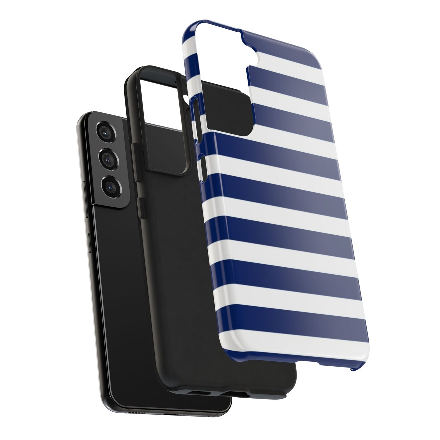 Navy White Striped