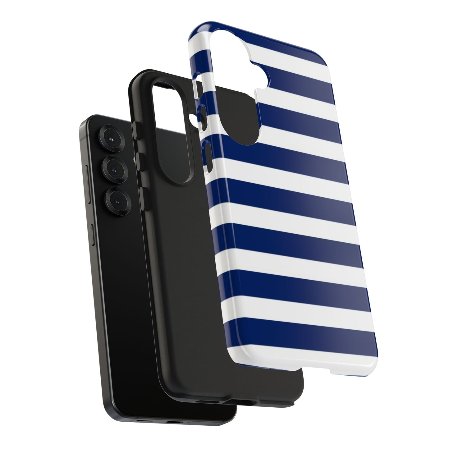 Navy White Striped