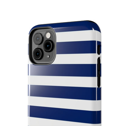 Navy White Striped