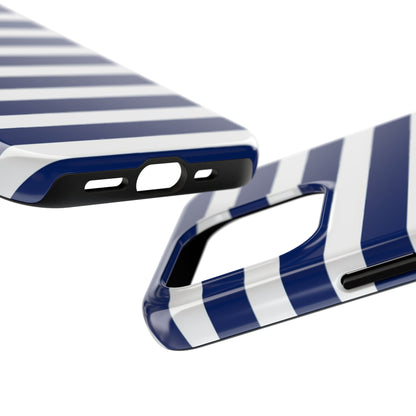 Navy White Striped