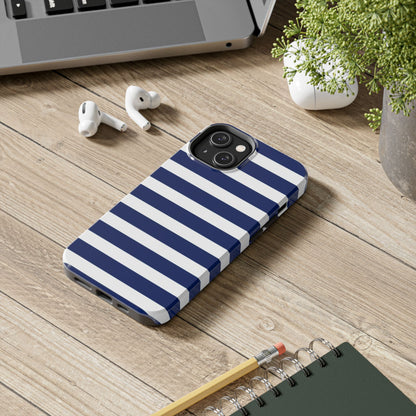 Navy White Striped