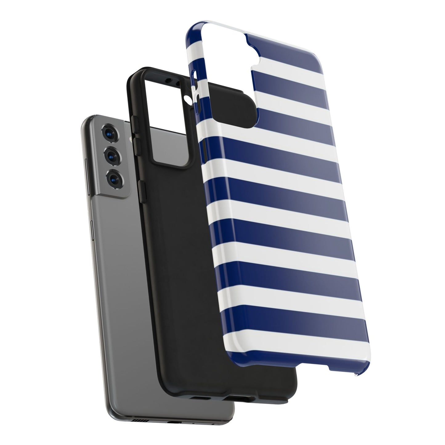 Navy White Striped
