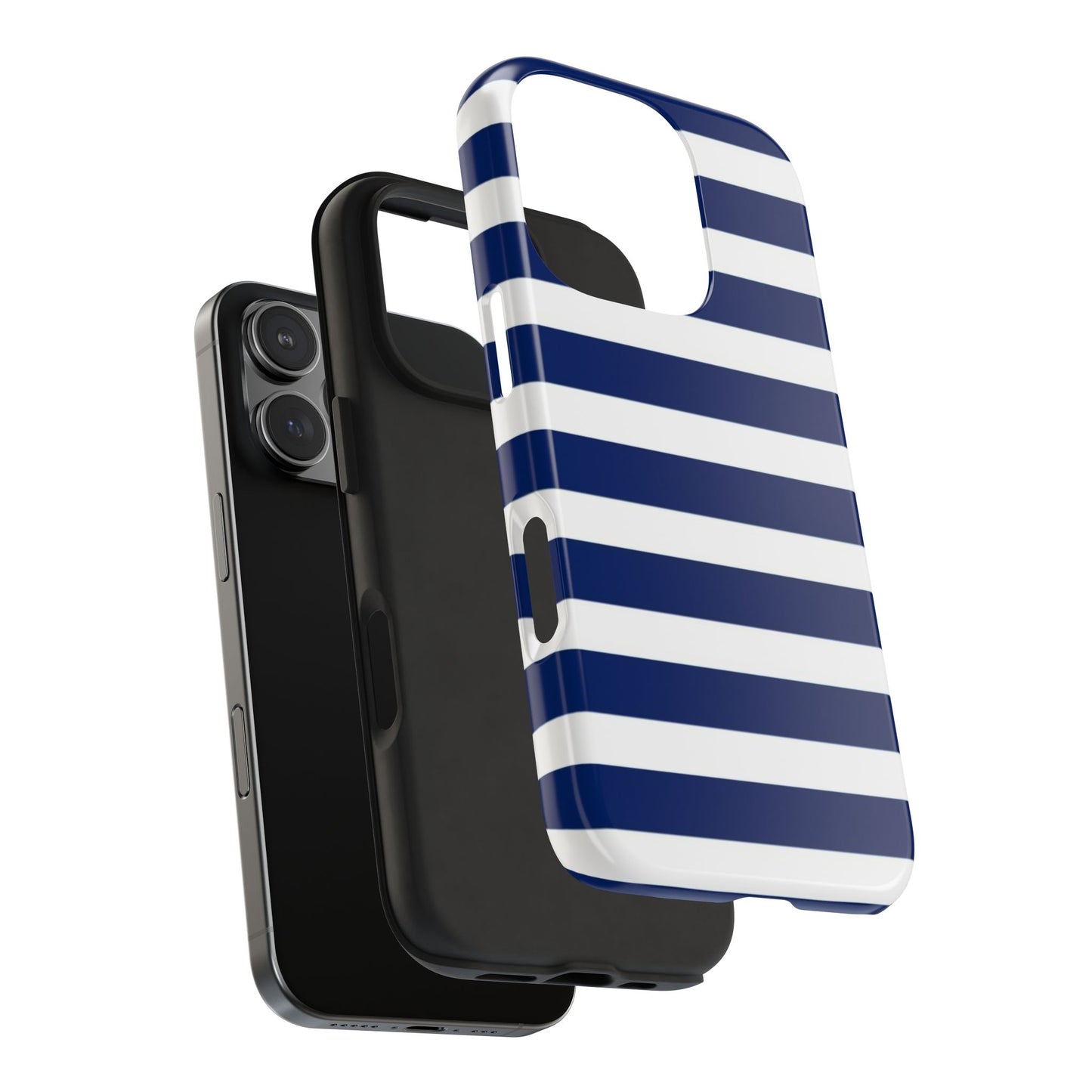 Navy White Striped
