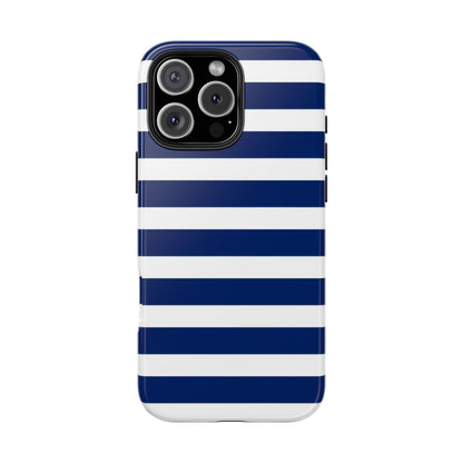 Navy White Striped
