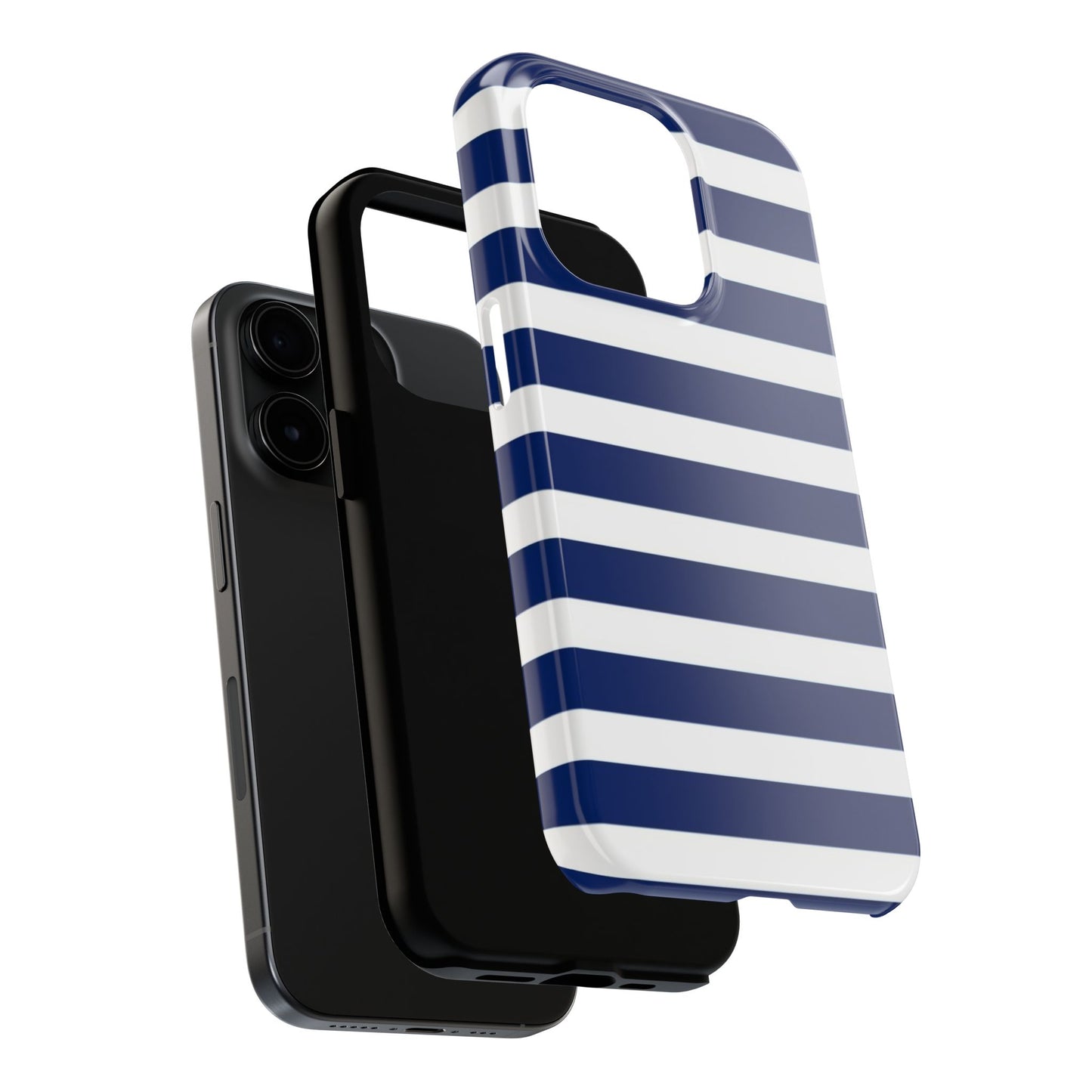 Navy White Striped