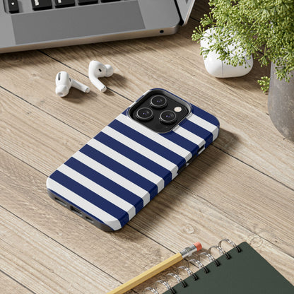 Navy White Striped