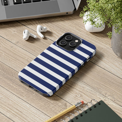 Navy White Striped